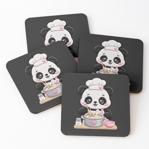 Item preview, Kawaii Cooking Panda Embroidery Patch Cute Chibi designed and sold by ColorSplash123.