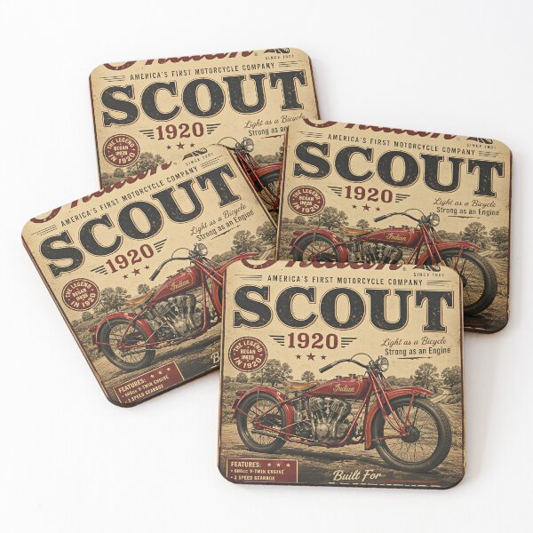 Item preview, Vintage Red Indian Scout 1920 Motorcycle  designed and sold by Image Creative.