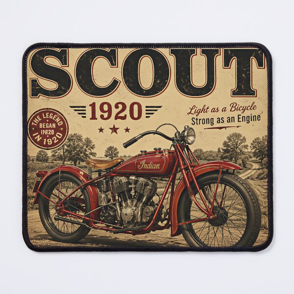 Item preview, Vintage Red Indian Scout 1920 Motorcycle  designed and sold by Image Creative.