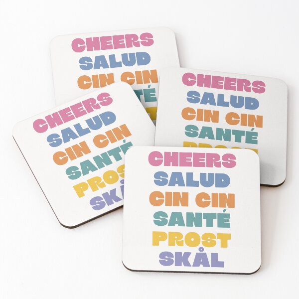 Item preview, Cheers salud cin cin colourful type designed and sold by Paigaam.
