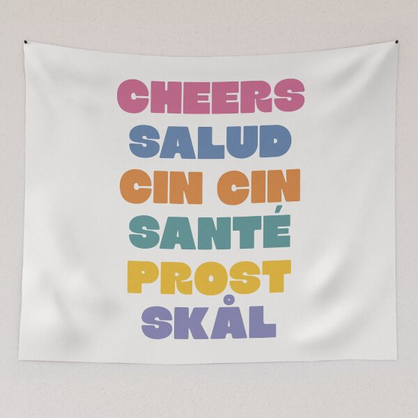 Item preview, Cheers salud cin cin colourful type designed and sold by Paigaam.
