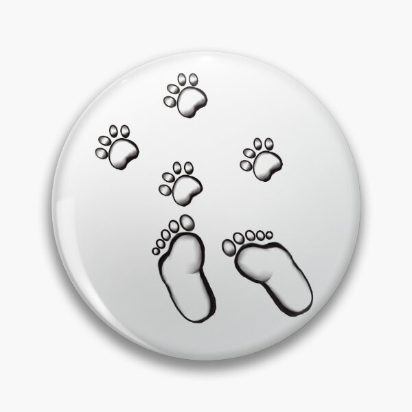 Item preview, Dog paw print and human foot print minimal pattern monochrome  designed and sold by Artonmytee.