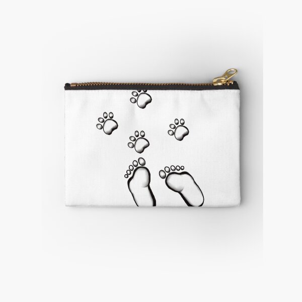 Item preview, Dog paw print and human foot print minimal pattern monochrome  designed and sold by Artonmytee.