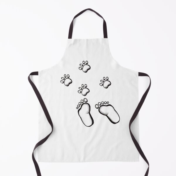 Item preview, Dog paw print and human foot print minimal pattern monochrome  designed and sold by Artonmytee.