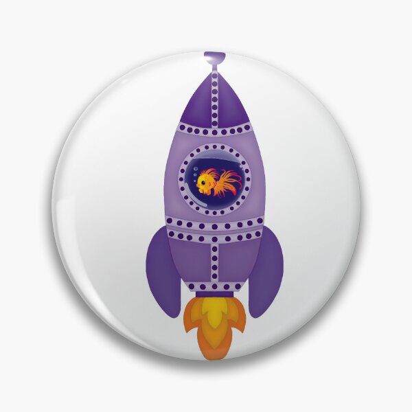 Item preview, Purple Fish the Rocketship designed and sold by ChaosAndLace.