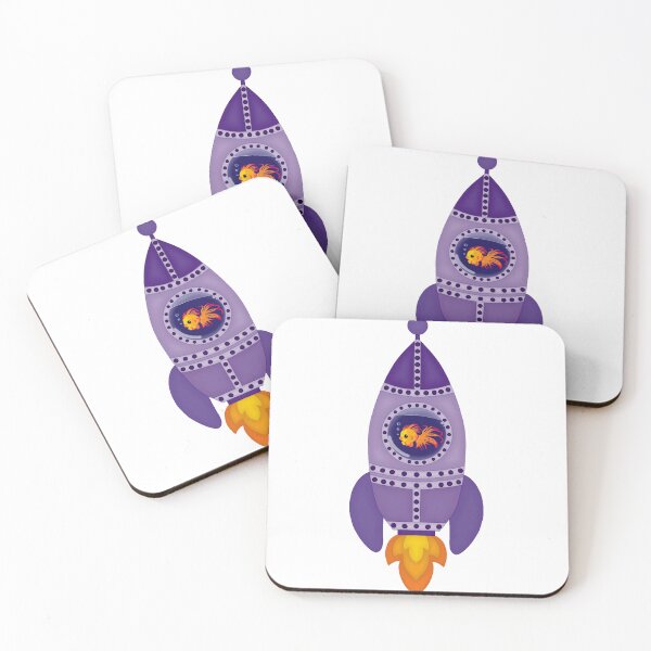 Item preview, Purple Fish the Rocketship designed and sold by ChaosAndLace.