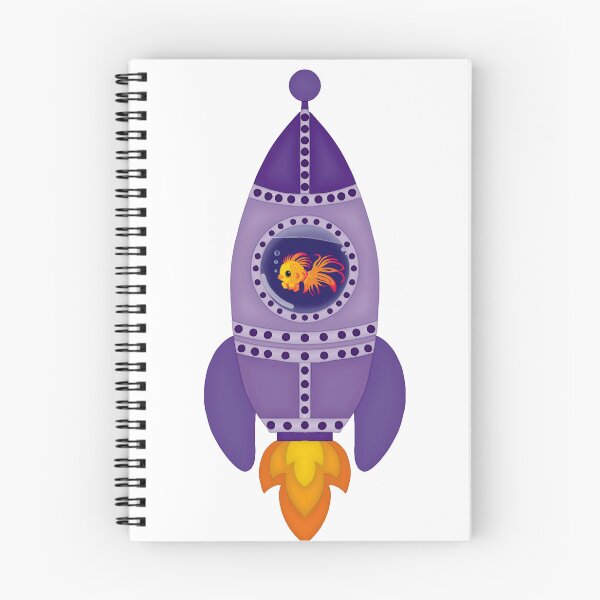 Item preview, Purple Fish the Rocketship designed and sold by ChaosAndLace.