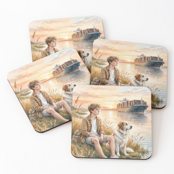Item preview, The young man and his dog stopped to admire the view. designed and sold by Whose-sweat.