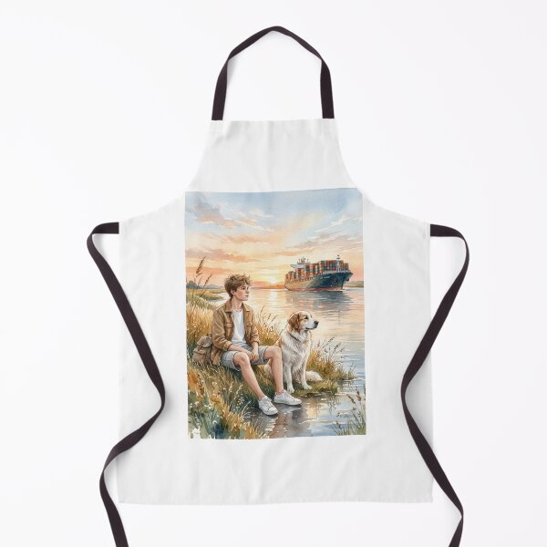 Item preview, The young man and his dog stopped to admire the view. designed and sold by Whose-sweat.