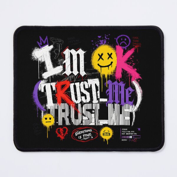 Item preview, Edgy Grunge I'm OK Trust Me Sarcastic Streetwear Graphic T-Shirt designed and sold by etuvibes.