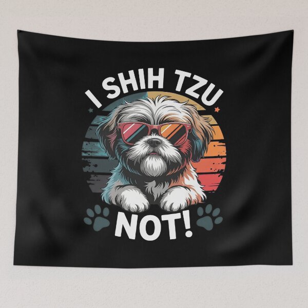 Item preview, Cool Shih Tzu Dog Pun Retro Sunset Tee designed and sold by OlyvieArt.