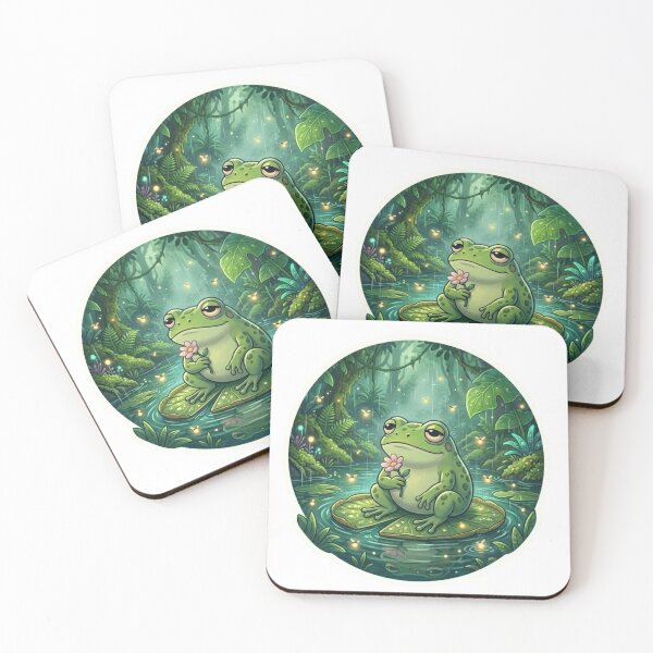 Item preview, Cute Jungle Frog On Lily Pad – Magical Nature Frog Sticker designed and sold by Elviqus Shop.