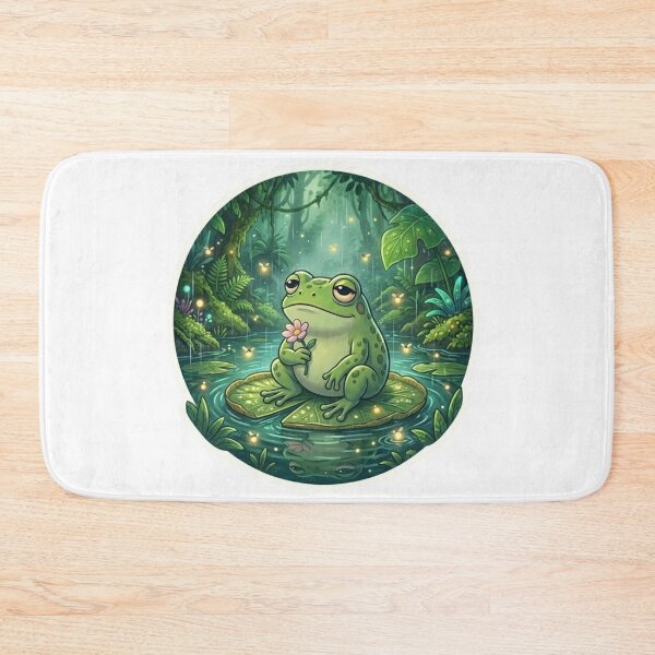 Item preview, Cute Jungle Frog On Lily Pad – Magical Nature Frog Sticker designed and sold by Elviqus Shop.