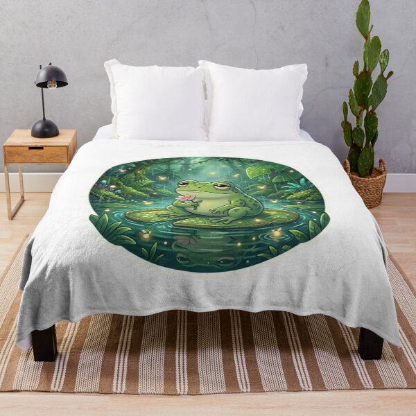 Item preview, Cute Jungle Frog On Lily Pad – Magical Nature Frog Sticker designed and sold by Elviqus Shop.
