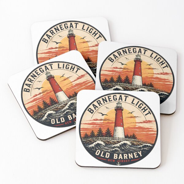 Item preview, Barnegat Light Old Barney Vintage Lighthouse Sunset Badge Funny Gifts designed and sold by BadhbhArt.