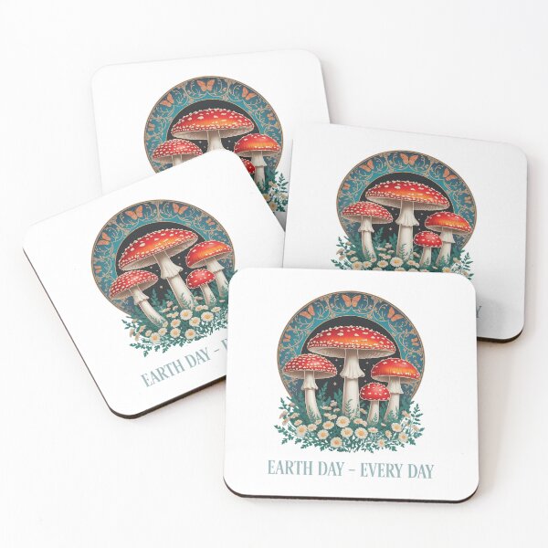 Item preview, Earth Day Every Day Groovy Red Mushroom Arbor Day designed and sold by sailorjessiArt.