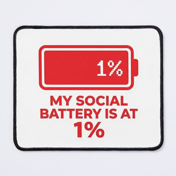 Item preview, My Social Battery is at 1% Funny Sticker designed and sold by JeevanStickers.