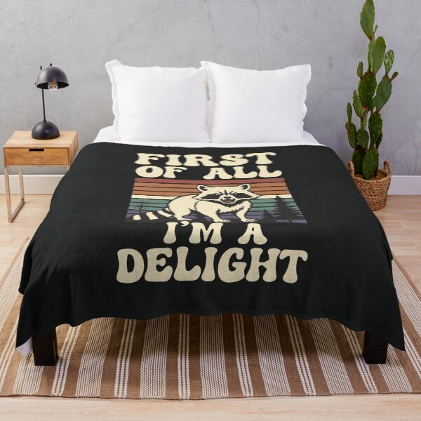 Item preview, First of All I'm A Delight Racoon Funny Groovy Retro Art For Animals Lover designed and sold by alenaz.