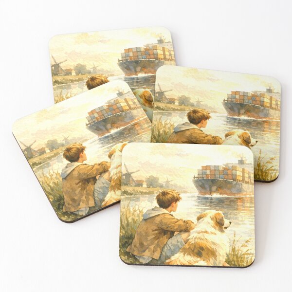 Item preview, The young man and his dog stopped to admire the view. designed and sold by Whose-sweat.