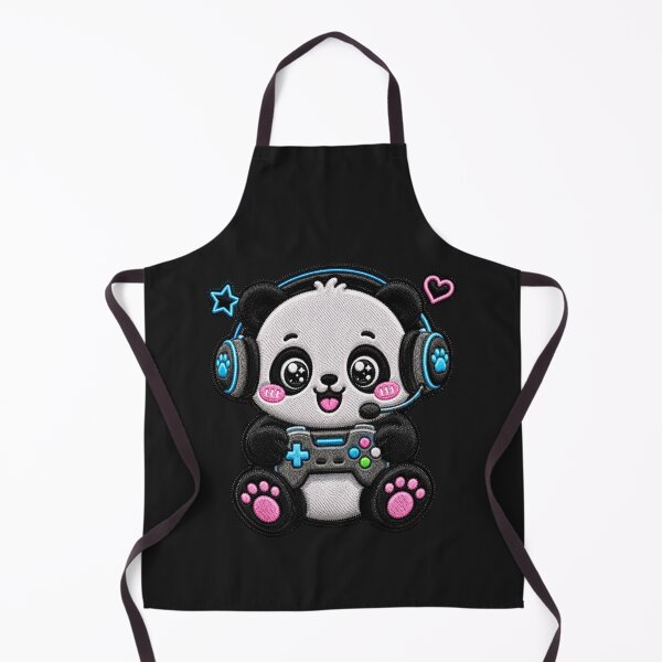 Item preview, Kawaii Gaming Panda Embroidery Patch Cute Chibi designed and sold by ColorSplash123.