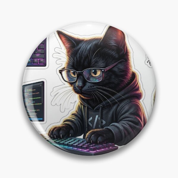 Item preview, Developer Cat Sticker Pack: Bug Hunt Mission! designed and sold by KreativStudioFr.