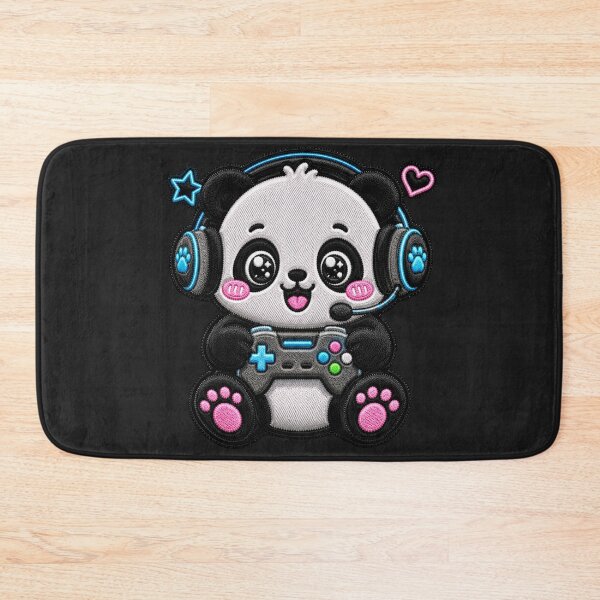 Item preview, Kawaii Gaming Panda Embroidery Patch Cute Chibi designed and sold by ColorSplash123.