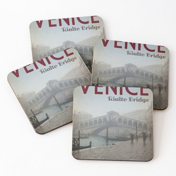 Item preview, Venice Rialto Bridge Vintage Travel Poster designed and sold by Ar0undTheW0rld.