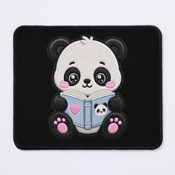 Item preview, Kawaii Reading Panda Embroidery Patch Cute Chibi designed and sold by ColorSplash123.