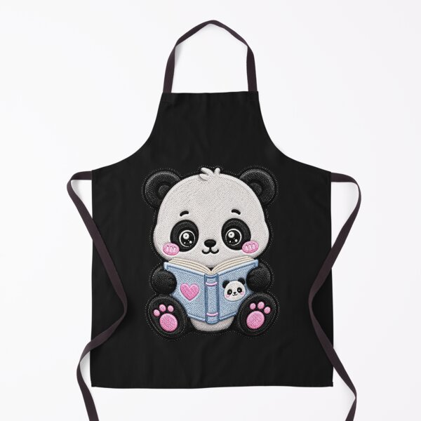 Item preview, Kawaii Reading Panda Embroidery Patch Cute Chibi designed and sold by ColorSplash123.