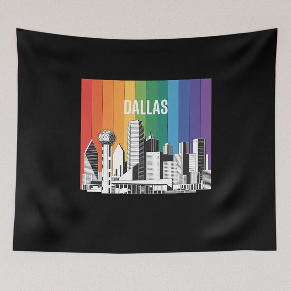 Item preview, Dallas Texas City Skyline LGBT Rainbow Flag Gay Pride designed and sold by sailorjessiArt.