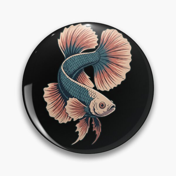 Item preview, Vintage Betta Fish Illustration - Retro Siamese Fighting Fish Art designed and sold by haitrieuic96.