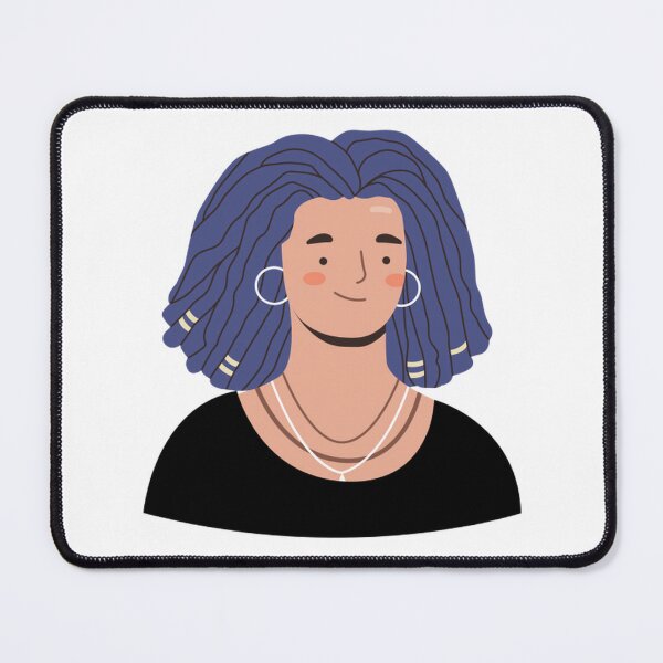 Item preview, Cool Person With Blue Curly Hair Portrait Art designed and sold by JeroDesignArt.