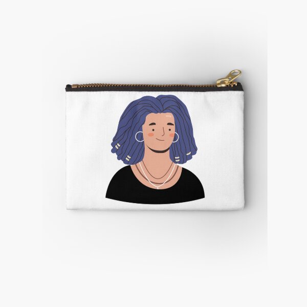 Item preview, Cool Person With Blue Curly Hair Portrait Art designed and sold by JeroDesignArt.