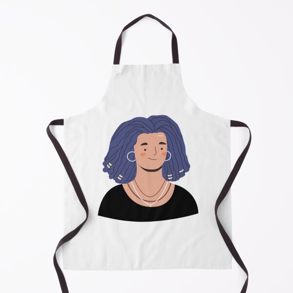 Item preview, Cool Person With Blue Curly Hair Portrait Art designed and sold by JeroDesignArt.