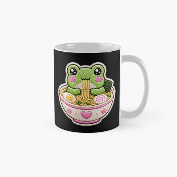 Item preview, Kawaii Frog Ramen Embroidery Patch Cute Chibi designed and sold by ColorSplash123.