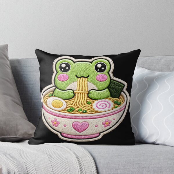 Item preview, Kawaii Frog Ramen Embroidery Patch Cute Chibi designed and sold by ColorSplash123.