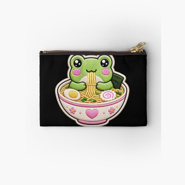 Item preview, Kawaii Frog Ramen Embroidery Patch Cute Chibi designed and sold by ColorSplash123.