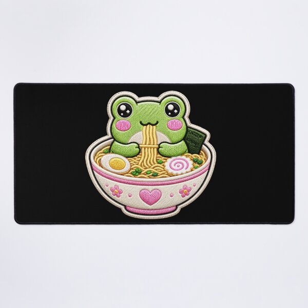 Item preview, Kawaii Frog Ramen Embroidery Patch Cute Chibi designed and sold by ColorSplash123.