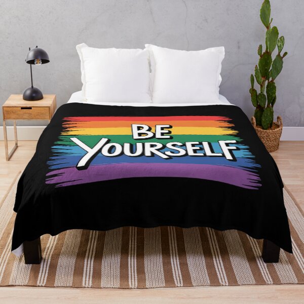 Item preview, Be Yourself Rainbow Flag Gay Pride LGBTQ designed and sold by sailorjessiArt.