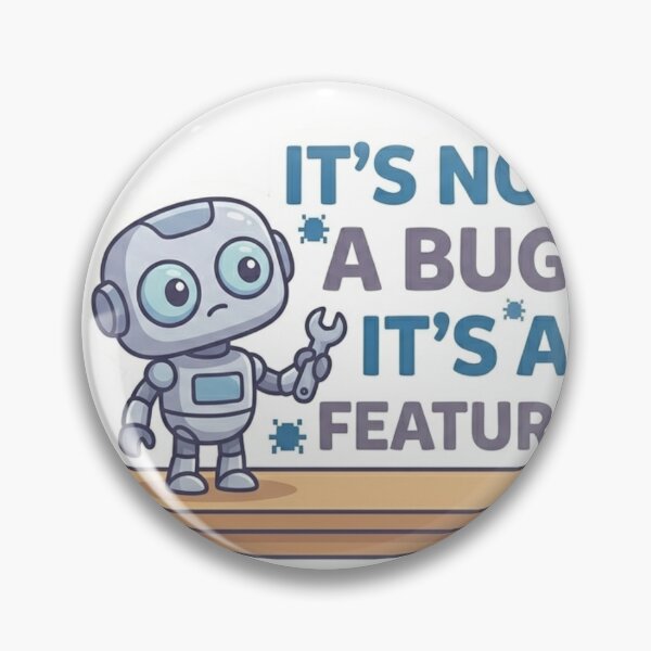 Item preview, It's Not A Bug It's A Feature Funny Robot Programmer Sticker designed and sold by JeevanStickers.