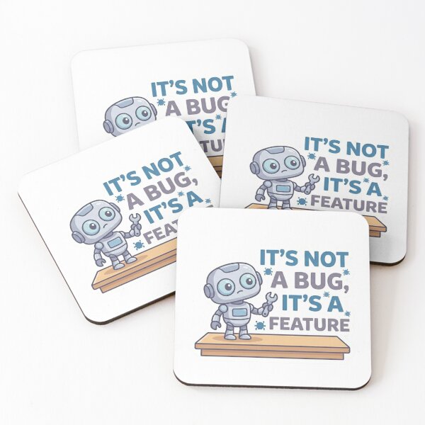 Item preview, It's Not A Bug It's A Feature Funny Robot Programmer Sticker designed and sold by JeevanStickers.