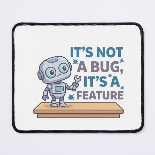 Item preview, It's Not A Bug It's A Feature Funny Robot Programmer Sticker designed and sold by JeevanStickers.