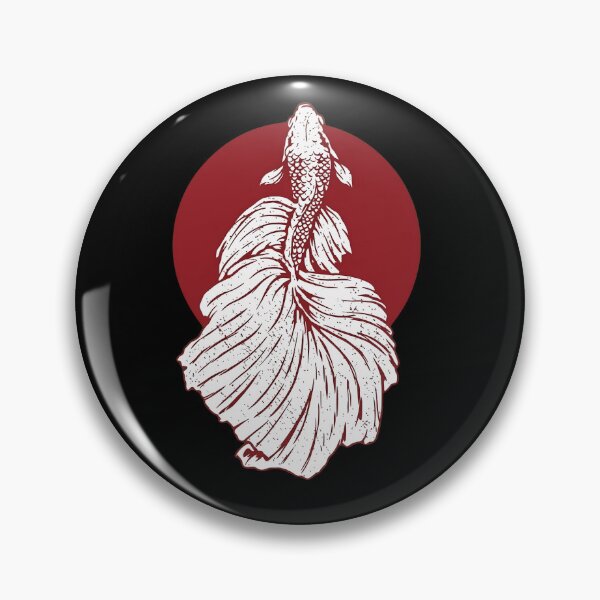 Item preview, Elegant Betta Fish Japanese Red Sun Minimalist Art designed and sold by haitrieuic96.