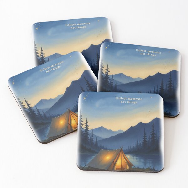 Item preview, Collect moments not things lakeside camping mountain night art designed and sold by icemanphotos.
