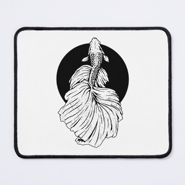 Item preview, Elegant Betta Fish Minimalist Black and White Illustration designed and sold by haitrieuic96.