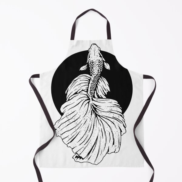 Item preview, Elegant Betta Fish Minimalist Black and White Illustration designed and sold by haitrieuic96.