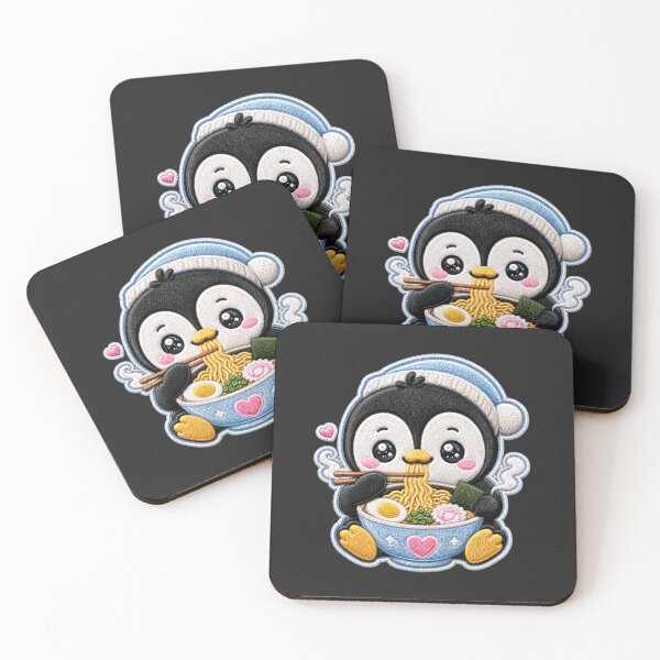 Item preview, Kawaii Penguin Ramen Embroidery Patch Cute Chibi designed and sold by ColorSplash123.
