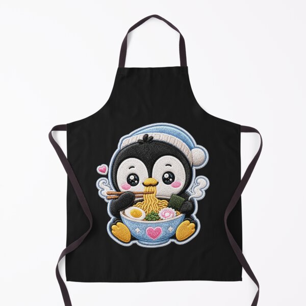 Item preview, Kawaii Penguin Ramen Embroidery Patch Cute Chibi designed and sold by ColorSplash123.