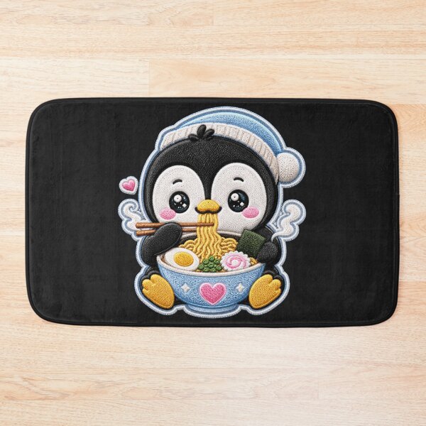 Item preview, Kawaii Penguin Ramen Embroidery Patch Cute Chibi designed and sold by ColorSplash123.