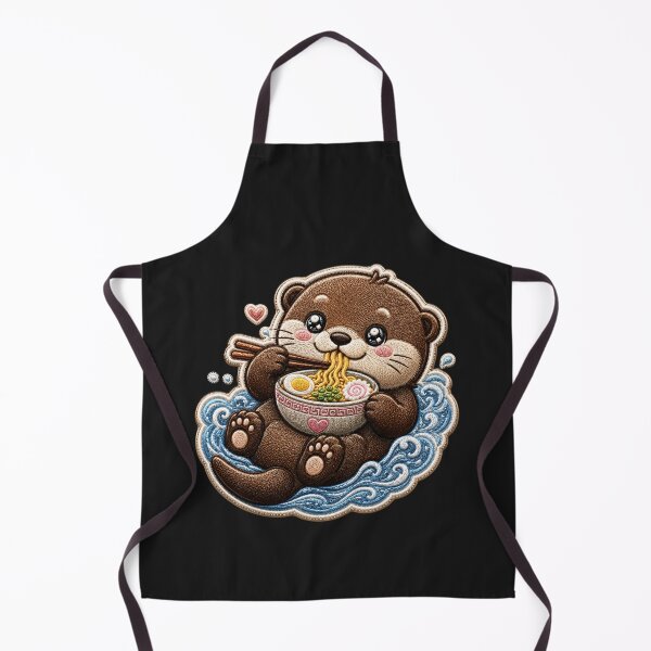 Item preview, Kawaii Otter Ramen Embroidery Patch Cute Chibi designed and sold by ColorSplash123.